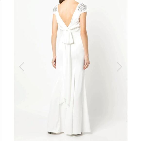 Share Marchesa Notte White Cap Sleeve Dress Gown Size 6 NEW - Picture 3 of 12
